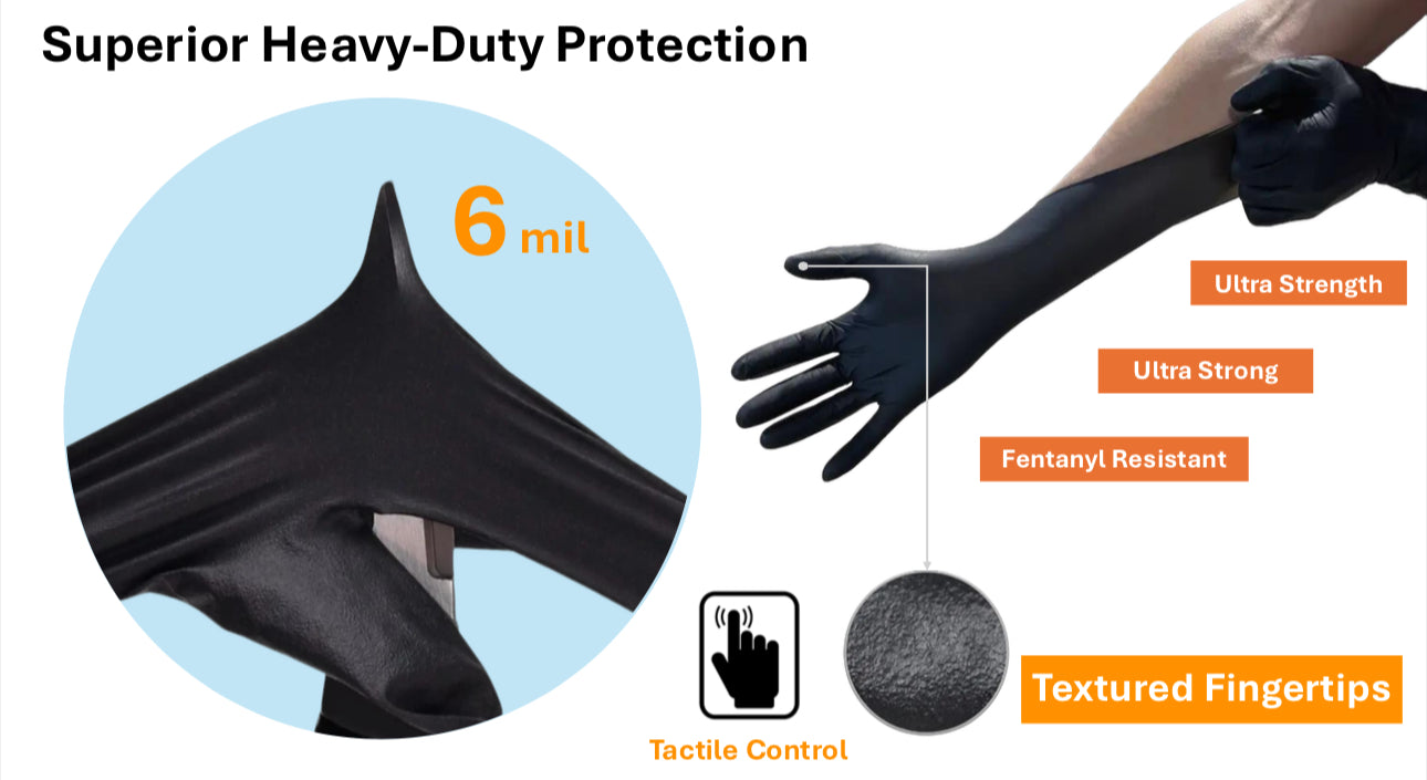 100 pcs/Box of ULTRA STRETCH Professional Heavy Duty PRO 6.0 Nitrile Exam Gloves