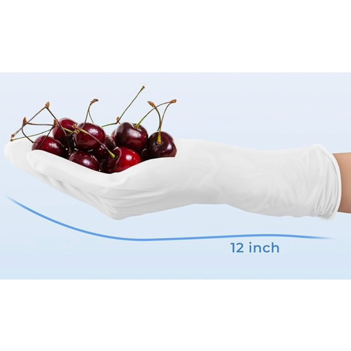 1000 counts Ultra Stretch White Nitrile Exam Gloves – 7 Mil, 12" Extended Cuff