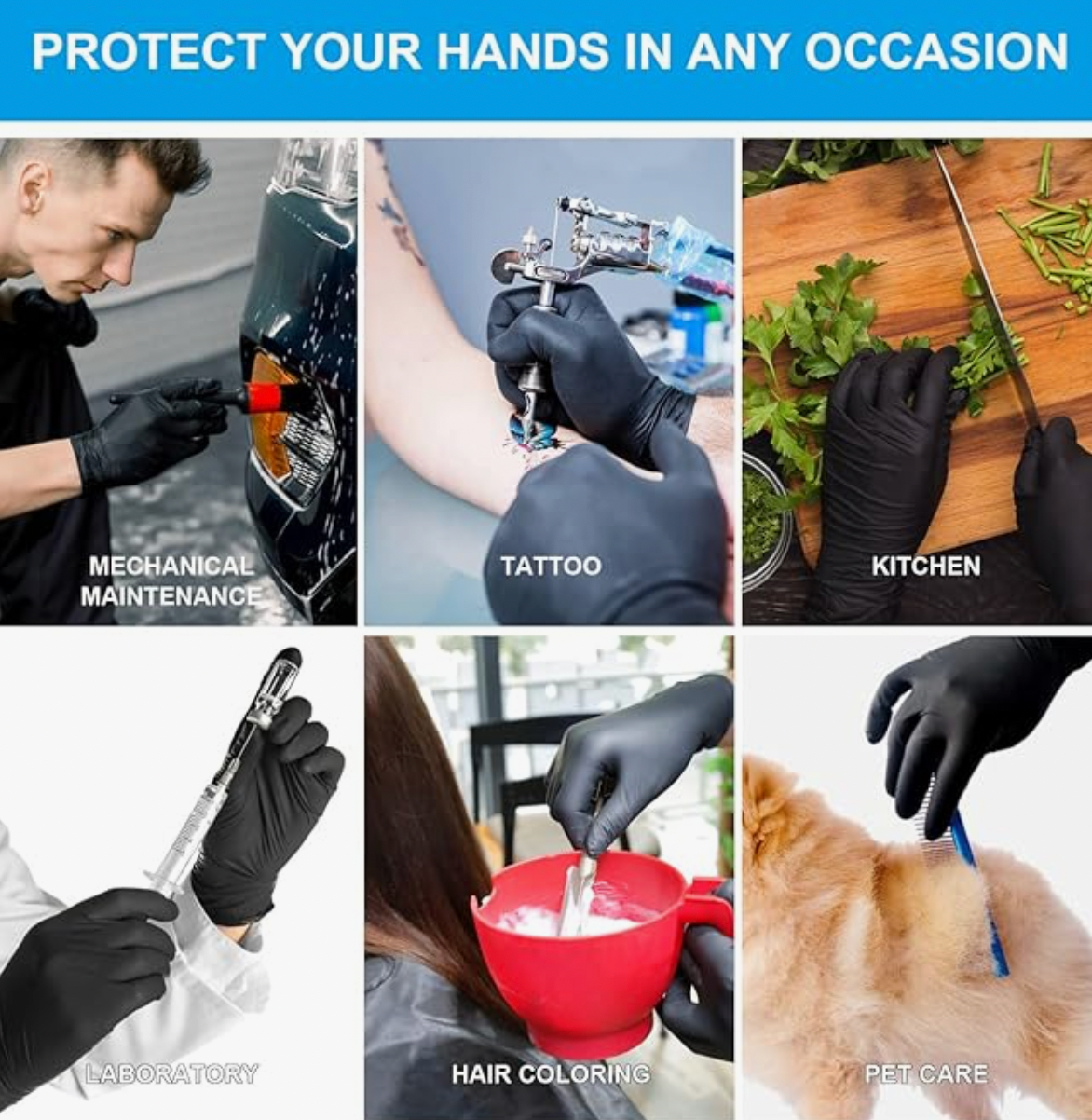 Ultra Stretch Professional Black Nitrile Exam Gloves – 5 Mil (100/Box)