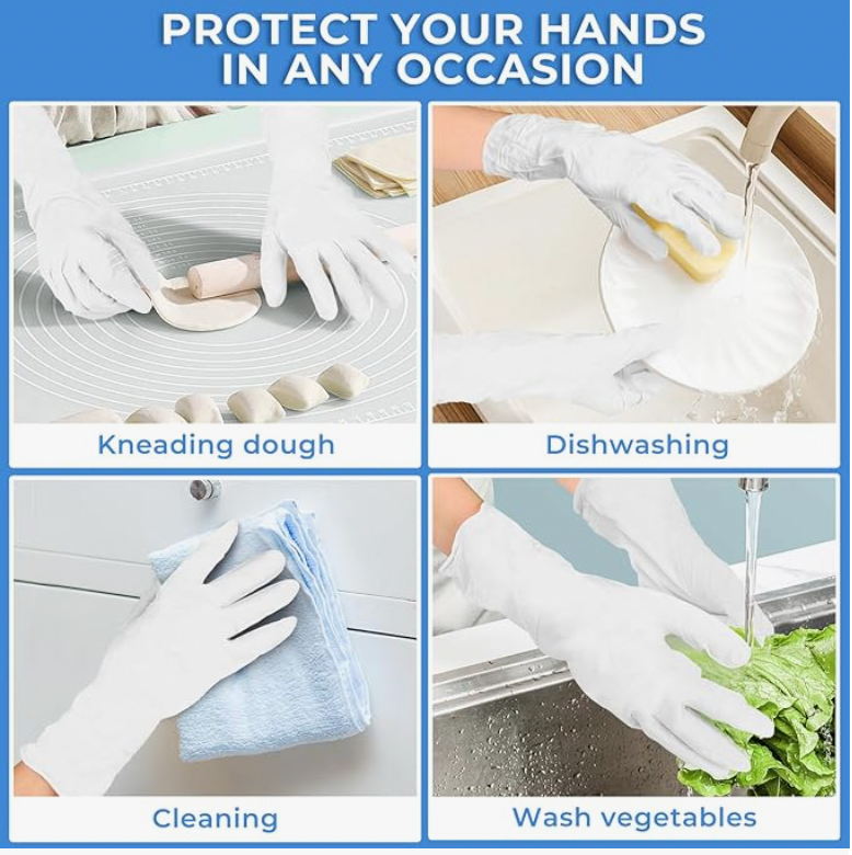 Ultra Stretch White Nitrile Exam Gloves – 7 Mil, 12" Extended Cuff (50/Box)