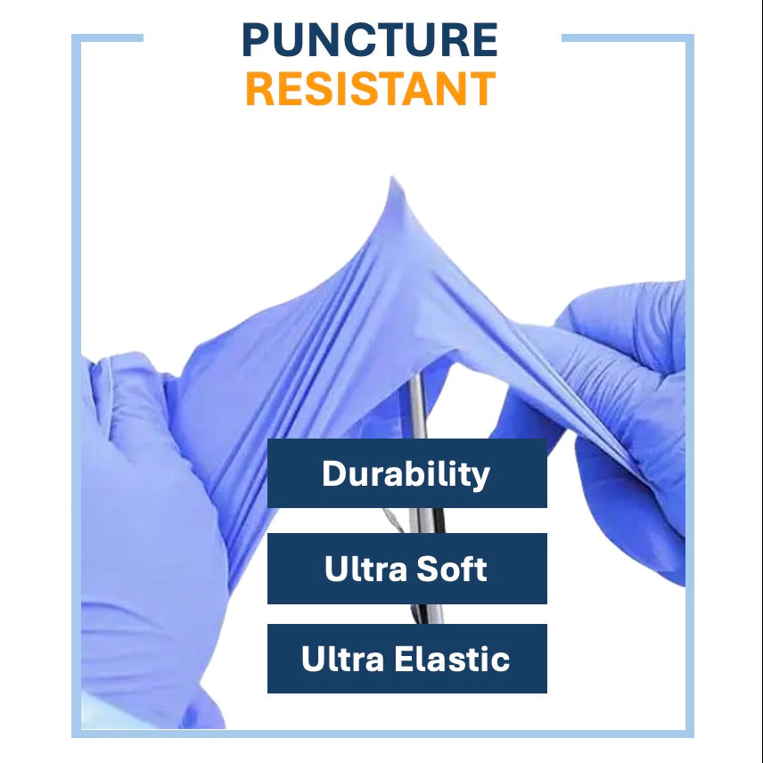 Ultra Stretch Professional Ice Blue Nitrile Exam Gloves – 3.5 Mil (200/Box)