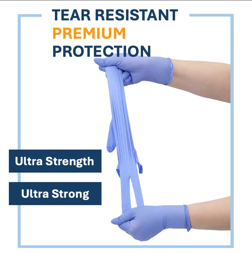 Ultra Stretch Professional Ice Blue Nitrile Exam Gloves – 3.5 Mil (200/Box)