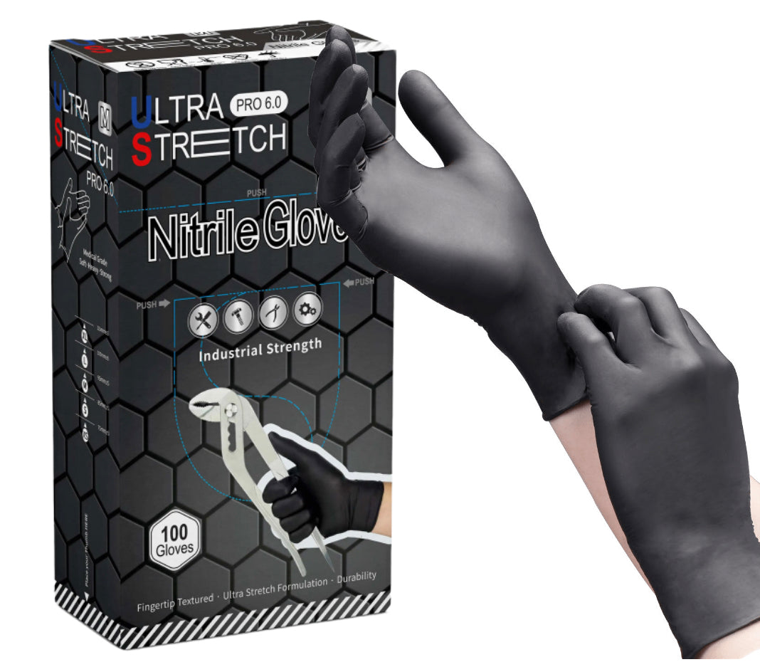 Ultra Stretch Professional Heavy-Duty Nitrile Exam Gloves – 6 Mil (100/Box)