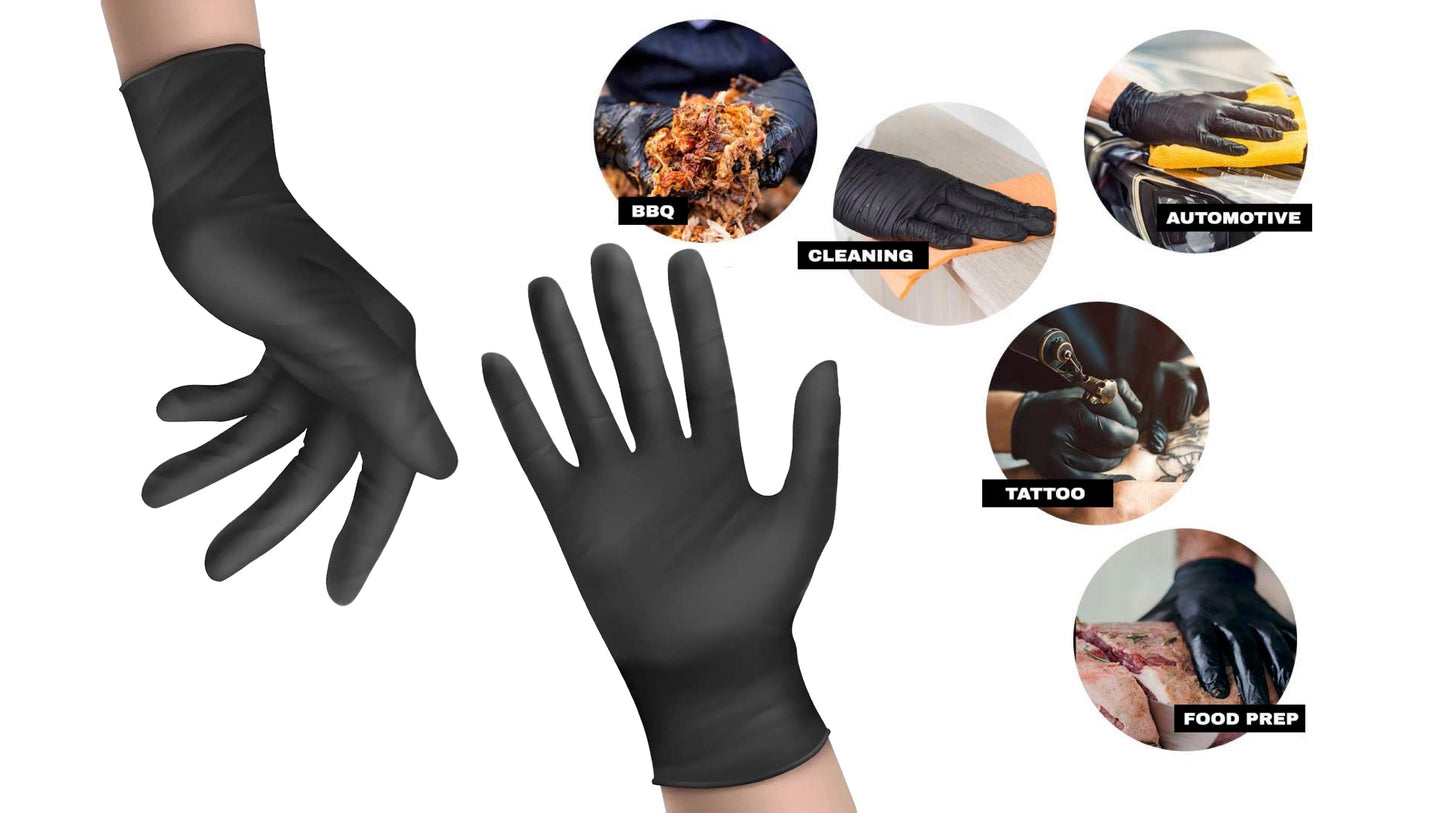 Ultra Stretch Professional Black Nitrile Exam Gloves – 5 Mil (100/Box)