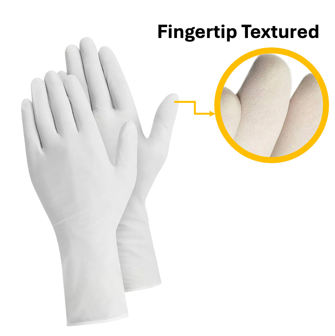 1000 counts Ultra Stretch White Nitrile Exam Gloves – 7 Mil, 12" Extended Cuff